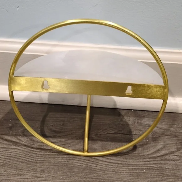 NWOT Anthropologie Small Gold And White Wall Shelf - Picture 3 of 4